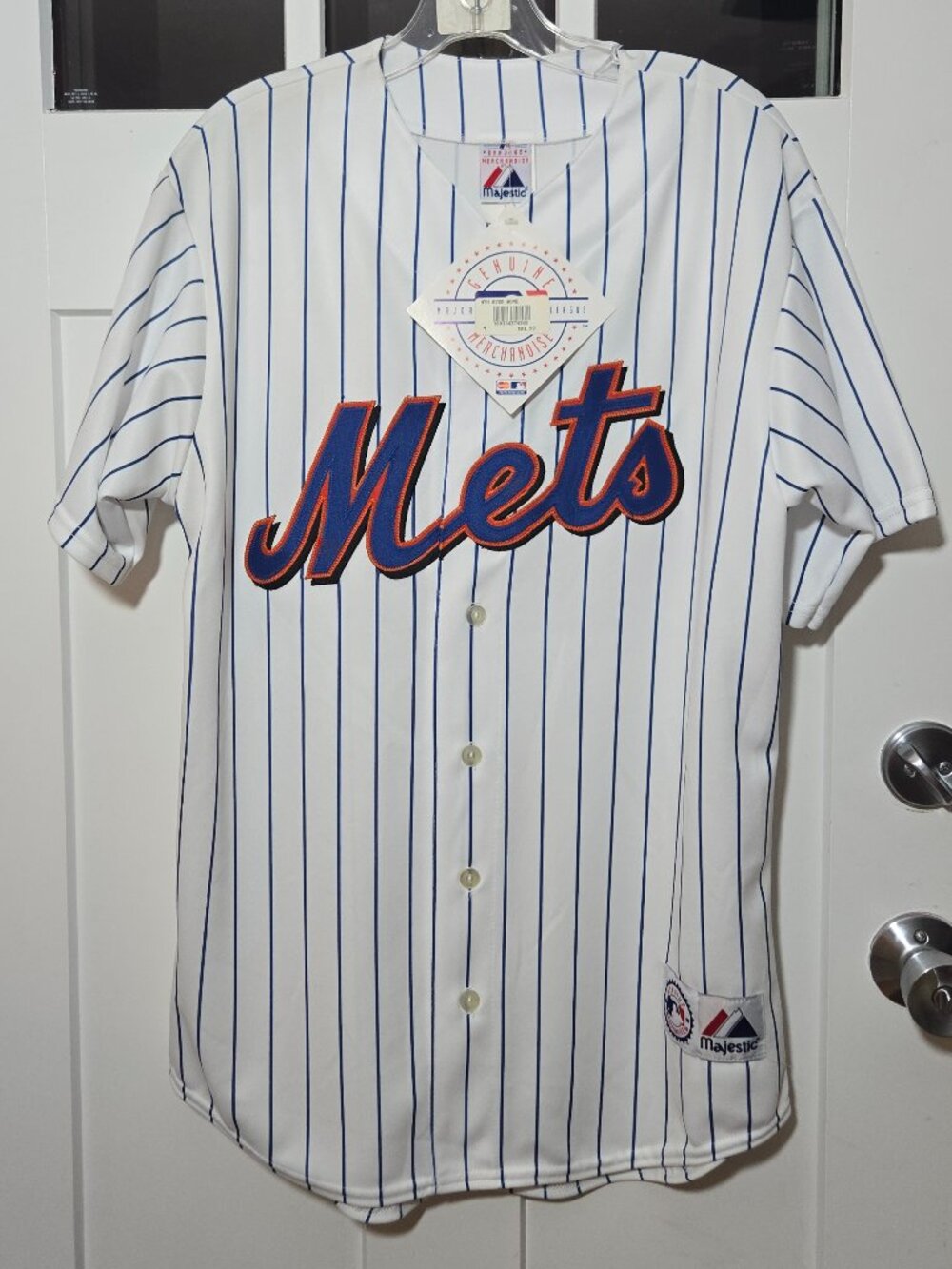 NWT Vintage Buttonup Pinstripe Majestic New York Mets Home Jersey